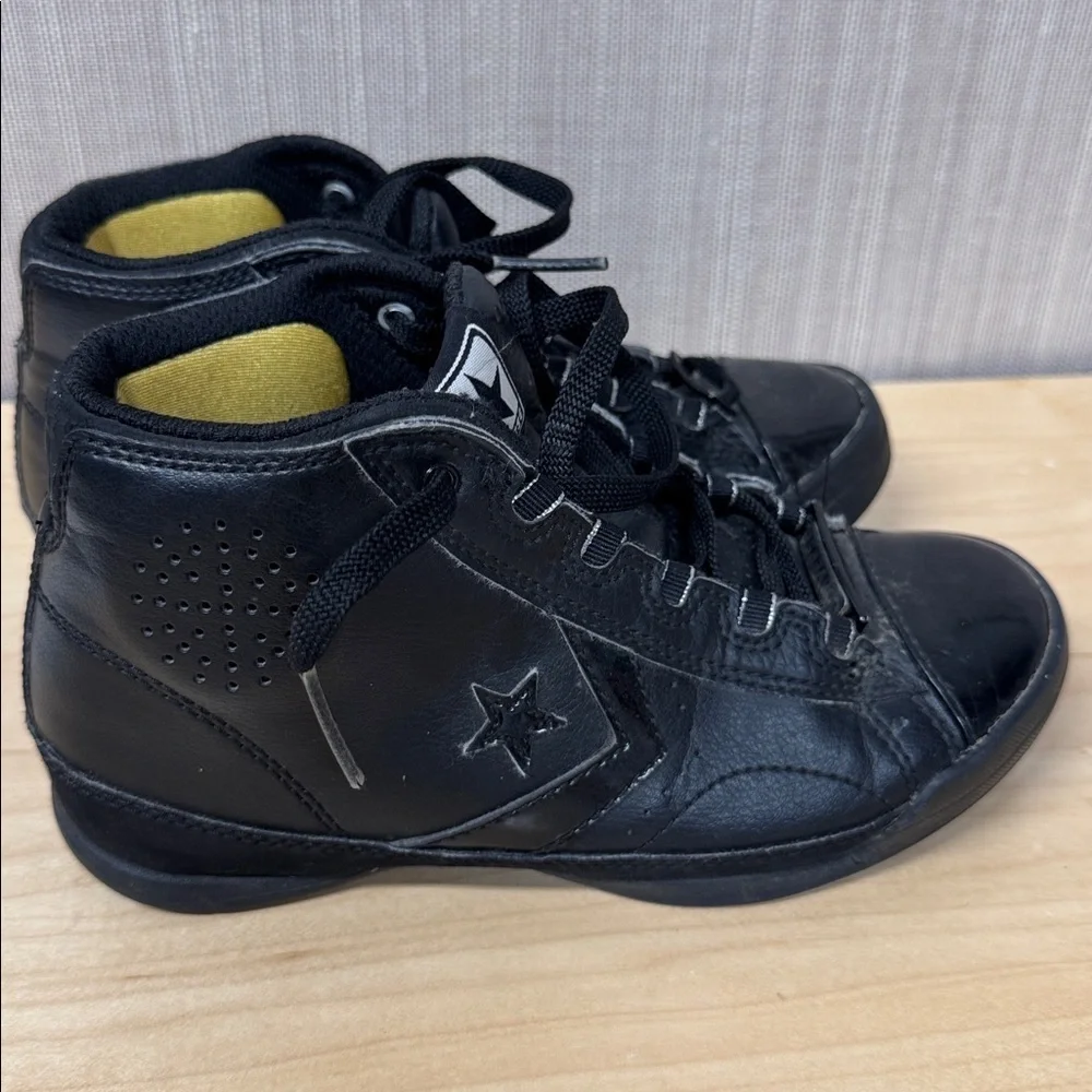 Converse All Star Mid Triple Black High-Top Sneakers youth size 2